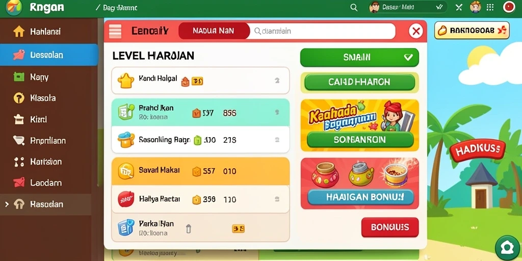 Tampilan menu utama yang menarik dan user-friendly.