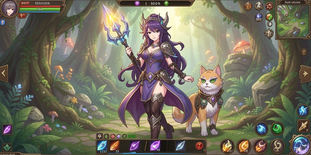 Screenshot menggambarkan karakter utama dalam aksi bertarung.